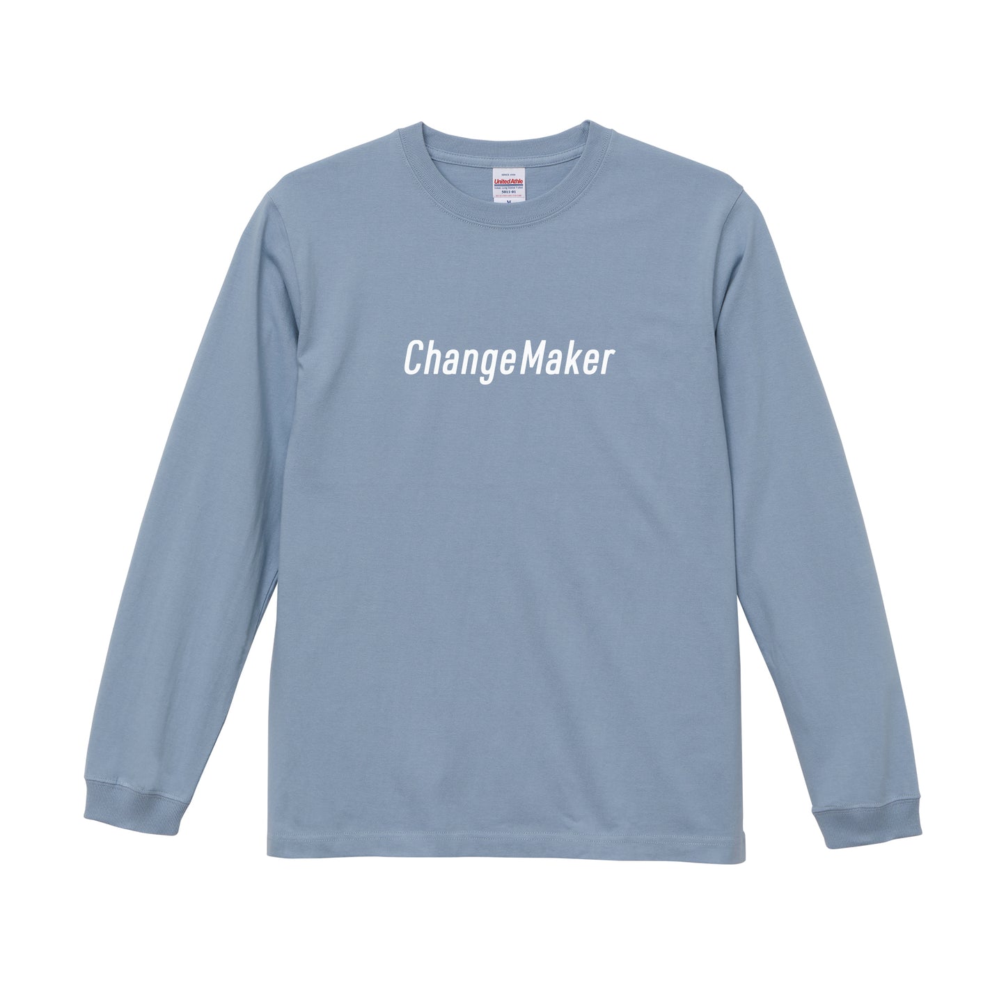 Change Maker ユニセックス ロングスリーブ Tシャツ アシットブルー