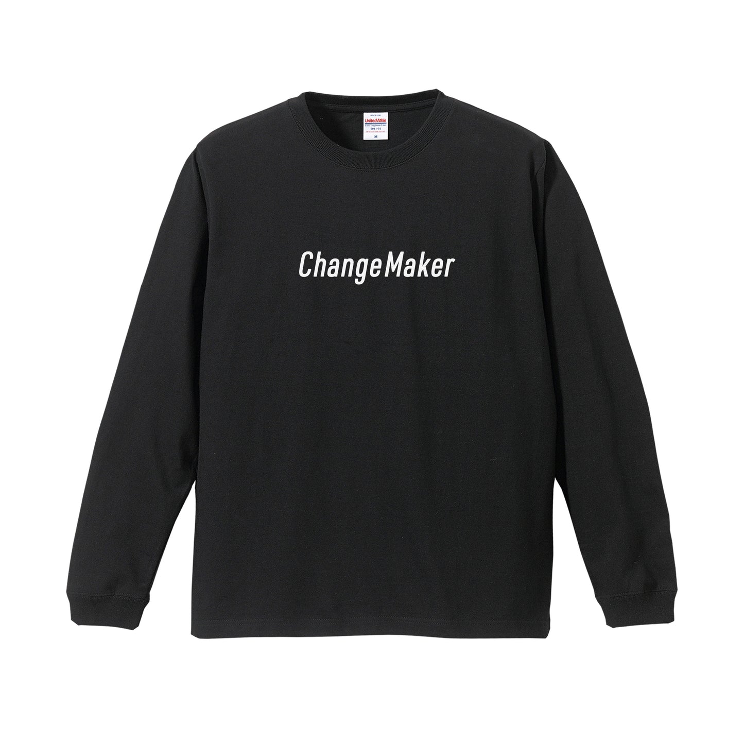 Change Maker ユニセックス クルーネック ロングスリーブTシャツ ブラック