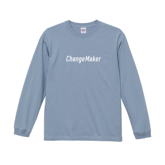 Change Maker ユニセックス ロングスリーブ Tシャツ アシットブルー