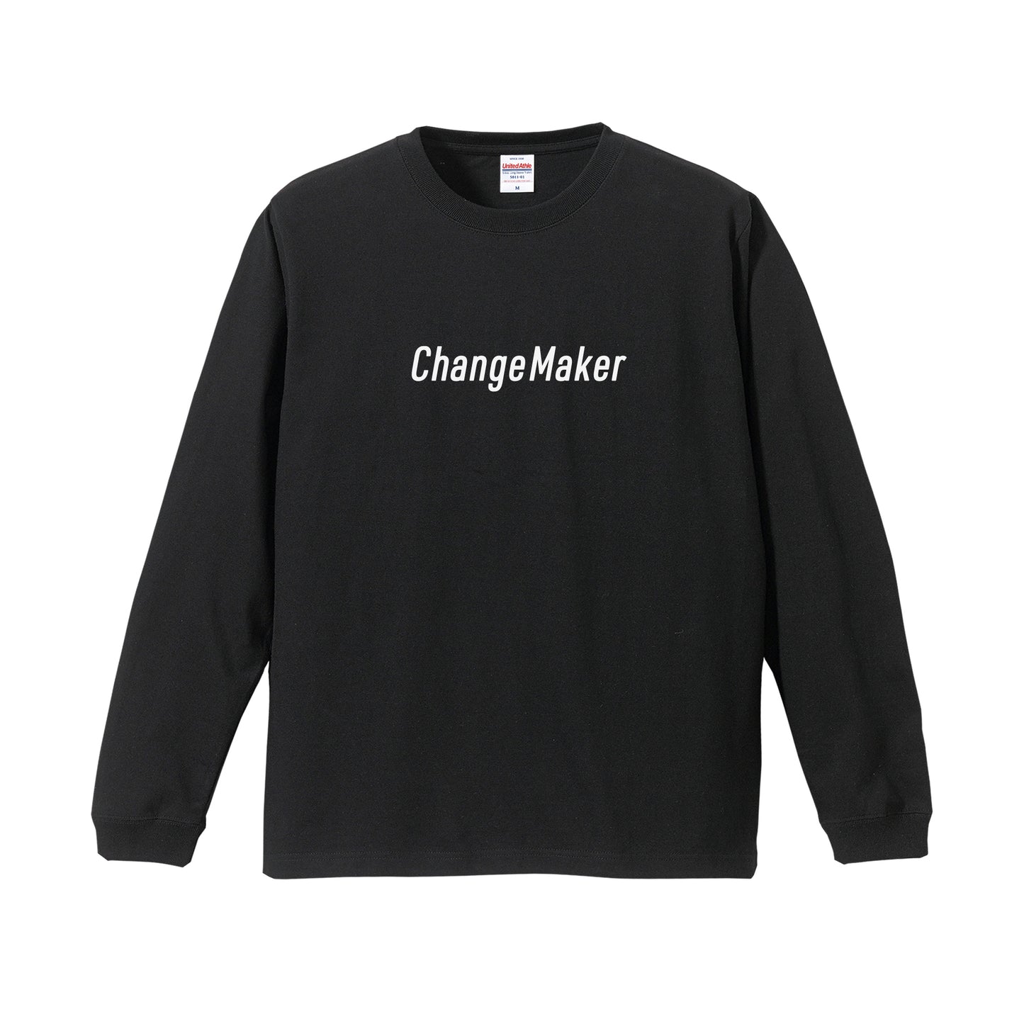 Change Maker　ユニセックス　クルーネック　ロングスリーブTシャツ　ブラック　